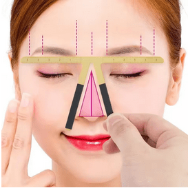 Plantilla de tatuaje de cejas de Metal regla Microblading